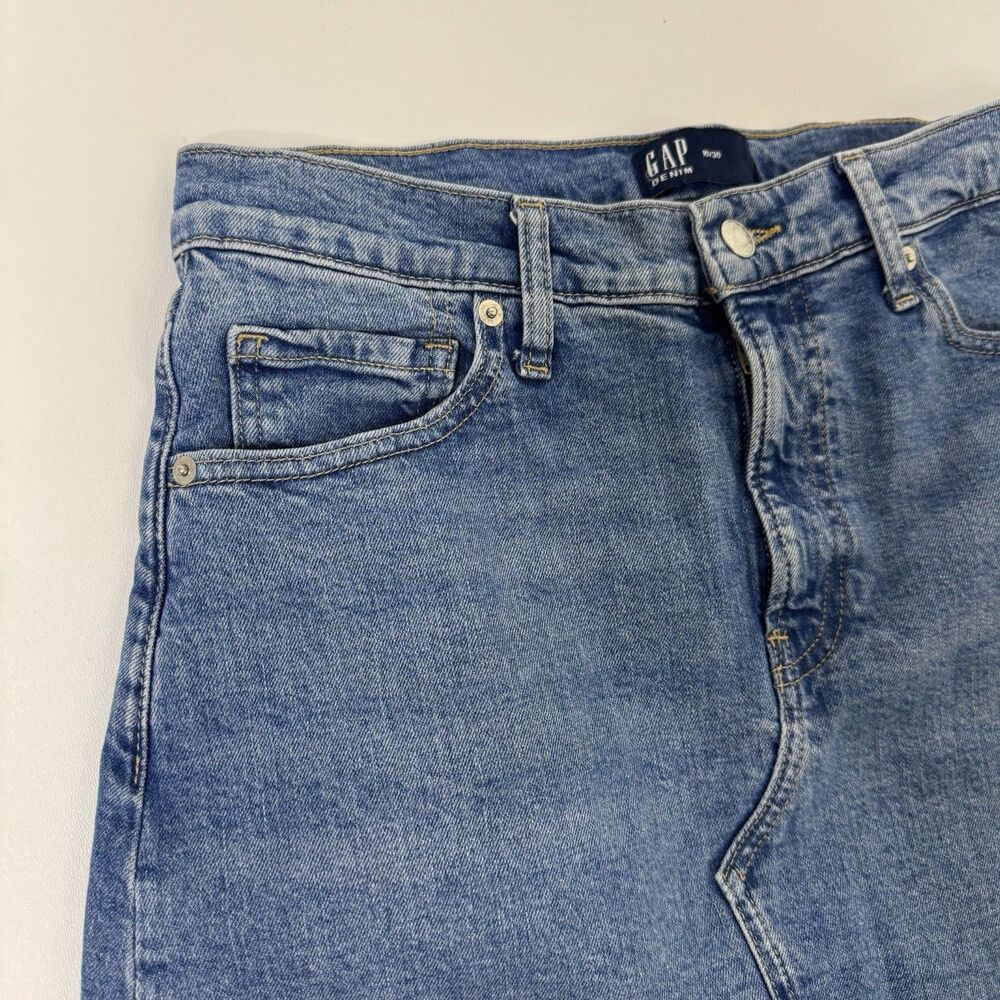 GAP denim front slit maxi skirt medium indigo, size 30/ 10 Y2K Style - Picture 2 of 12